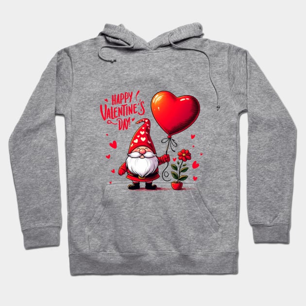 Valentine Gnomes Valentines Day 2024 Hoodie by BukovskyART